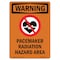 Signmission OSHA WARNING Sign, Pacemaker Radiation W/ Symbol, 24in X 18in Aluminum, 18" W, 24" H, Portrait OS-WS-A-1824-V-13396 - alternate 1
